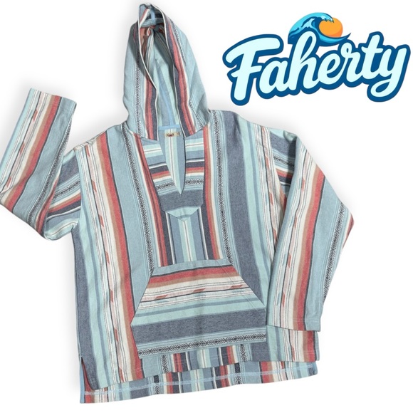 FAHERTY BRAND 
Baja Poncho Hoodie Sierra Paradise - Stripe XS - Picture 4 of 10